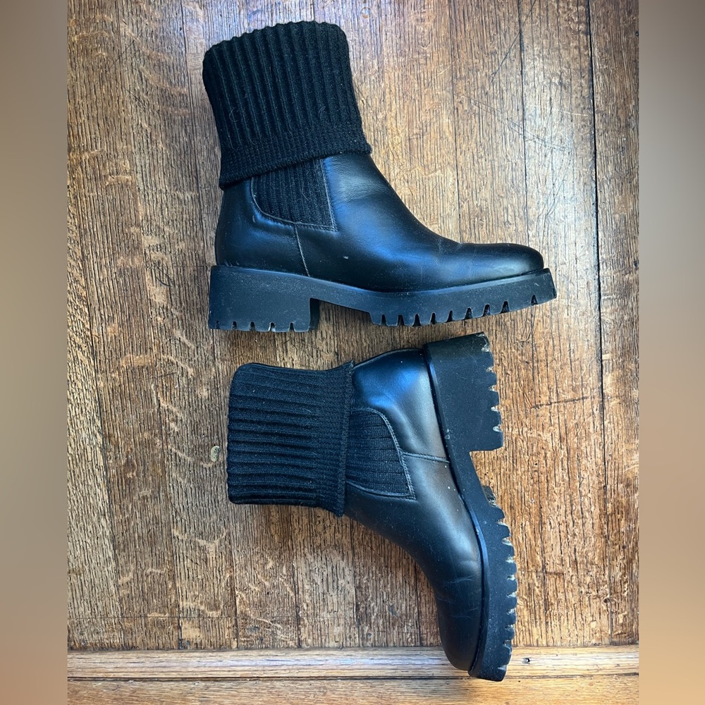 Freda Salvador Knit-Cuff Chelsea Boot